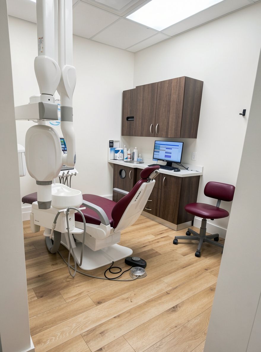 Treatment room with dental chair at The Dental Hauz