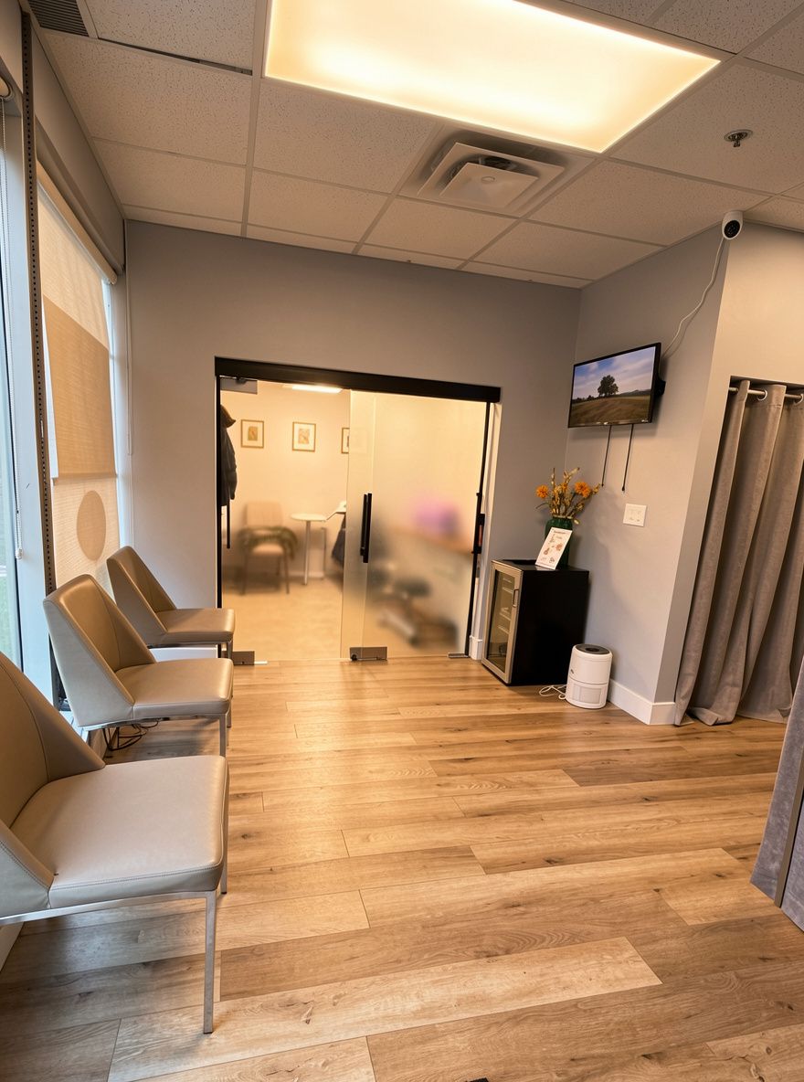 Bright waiting area at The Dental Hauz